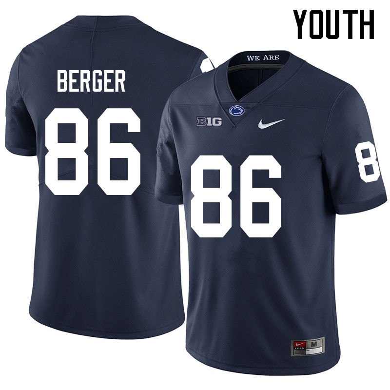 Youth #86 Alec Berger Penn State Nittany Lions College Football Jerseys Sale-Navy